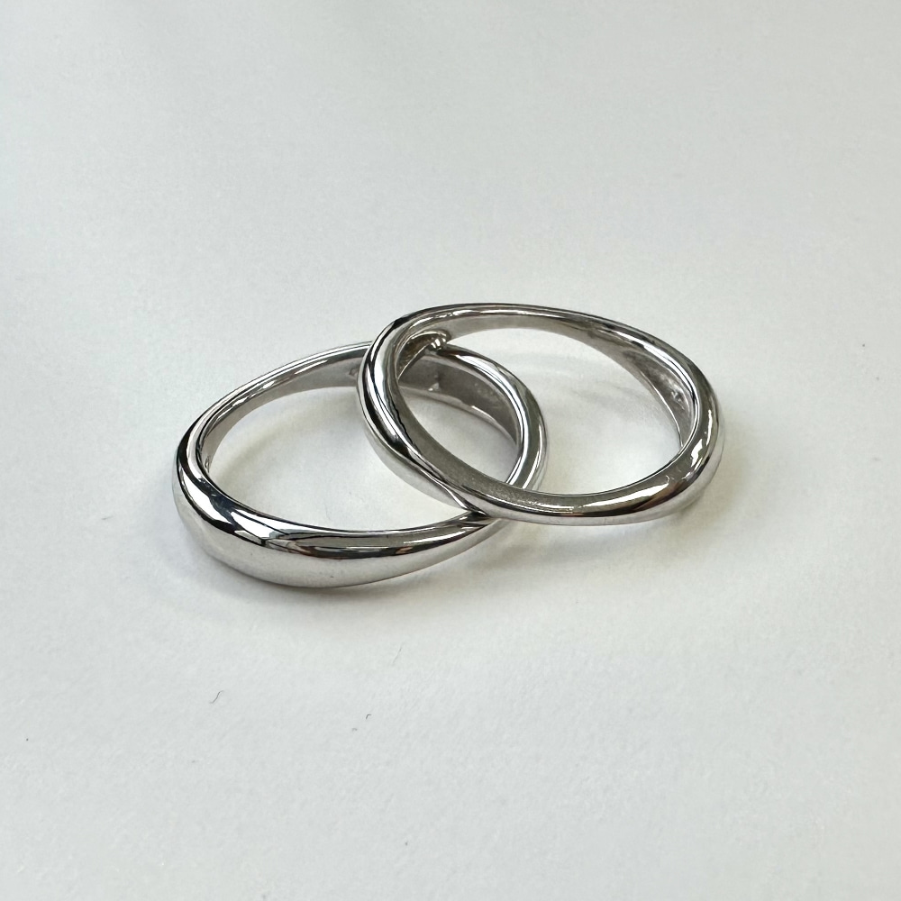 [BARADU 925] Curve line layered ring