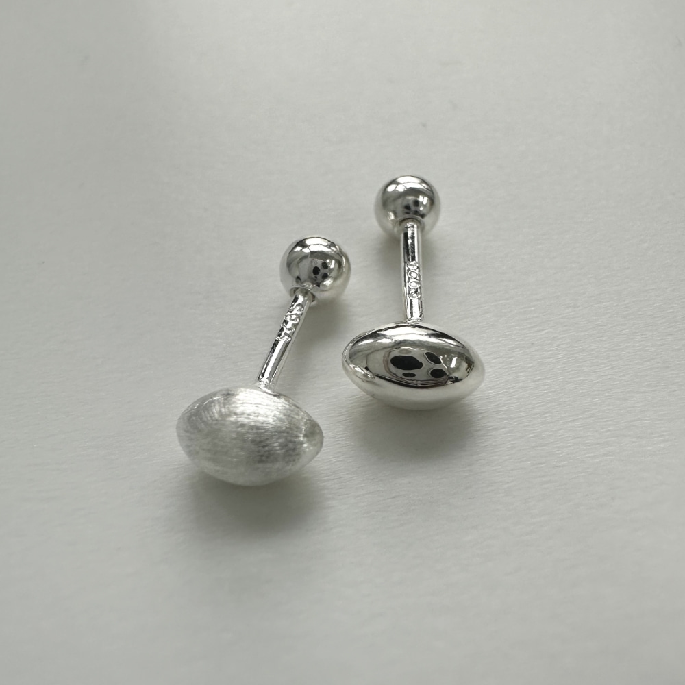 [BARADU 925] Pebble stone piercing (single)