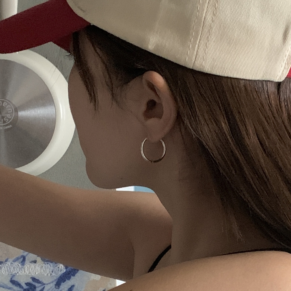 [BARADU 925] 2mm basic hoop earrings