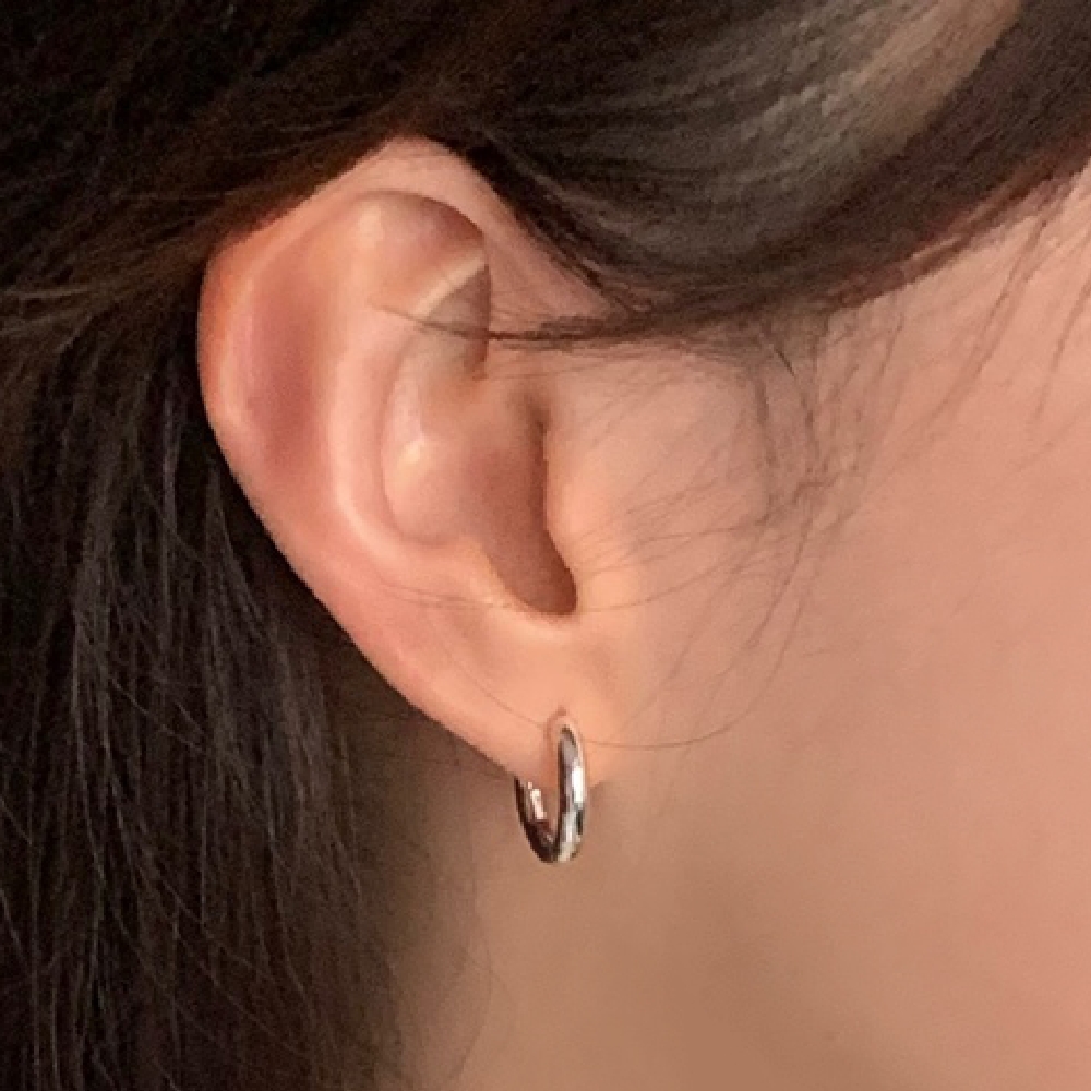 [BARADU 925] Basic mini tube hoop earrings